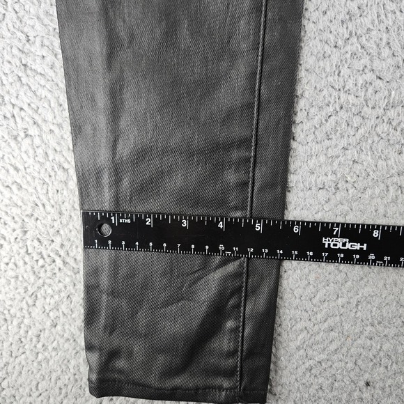 mnml Jeans Mens 31 Black X125 Stretch Denim Distressed Ripped Coated Skinny h - Picture 11 of 16